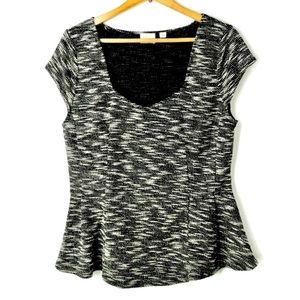 Anthropologie Postmark Endash Boucle Knit Top Peplum